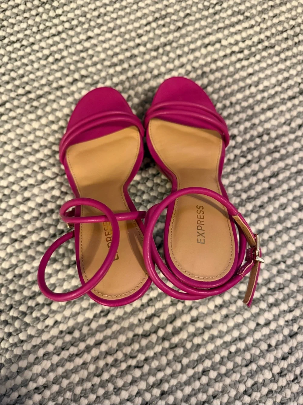Express Women's Hot Pink Platform Block Heel Sandals